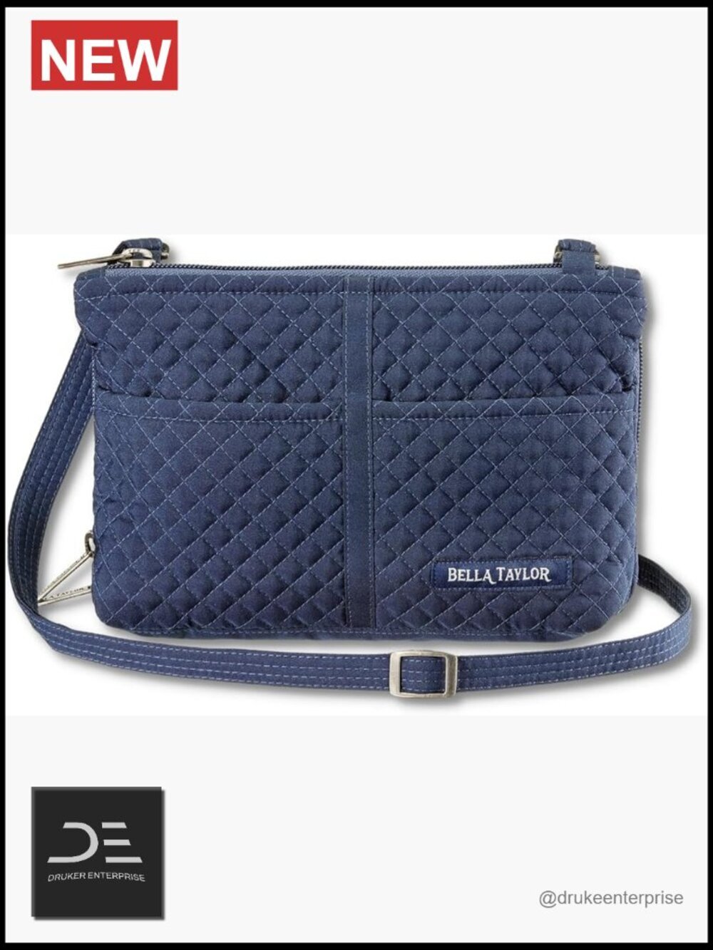 Microfiber Crossbody Purse with Built-In Wallet and Zippered Compartments